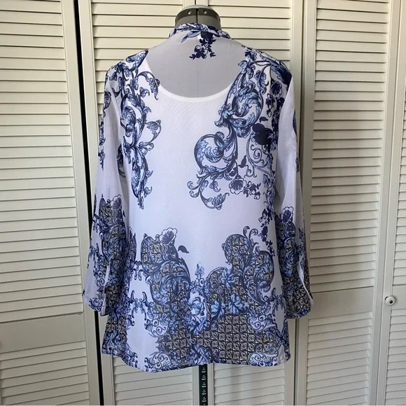 Bellissima sheer patterned blouse L - Picture 2 of 13